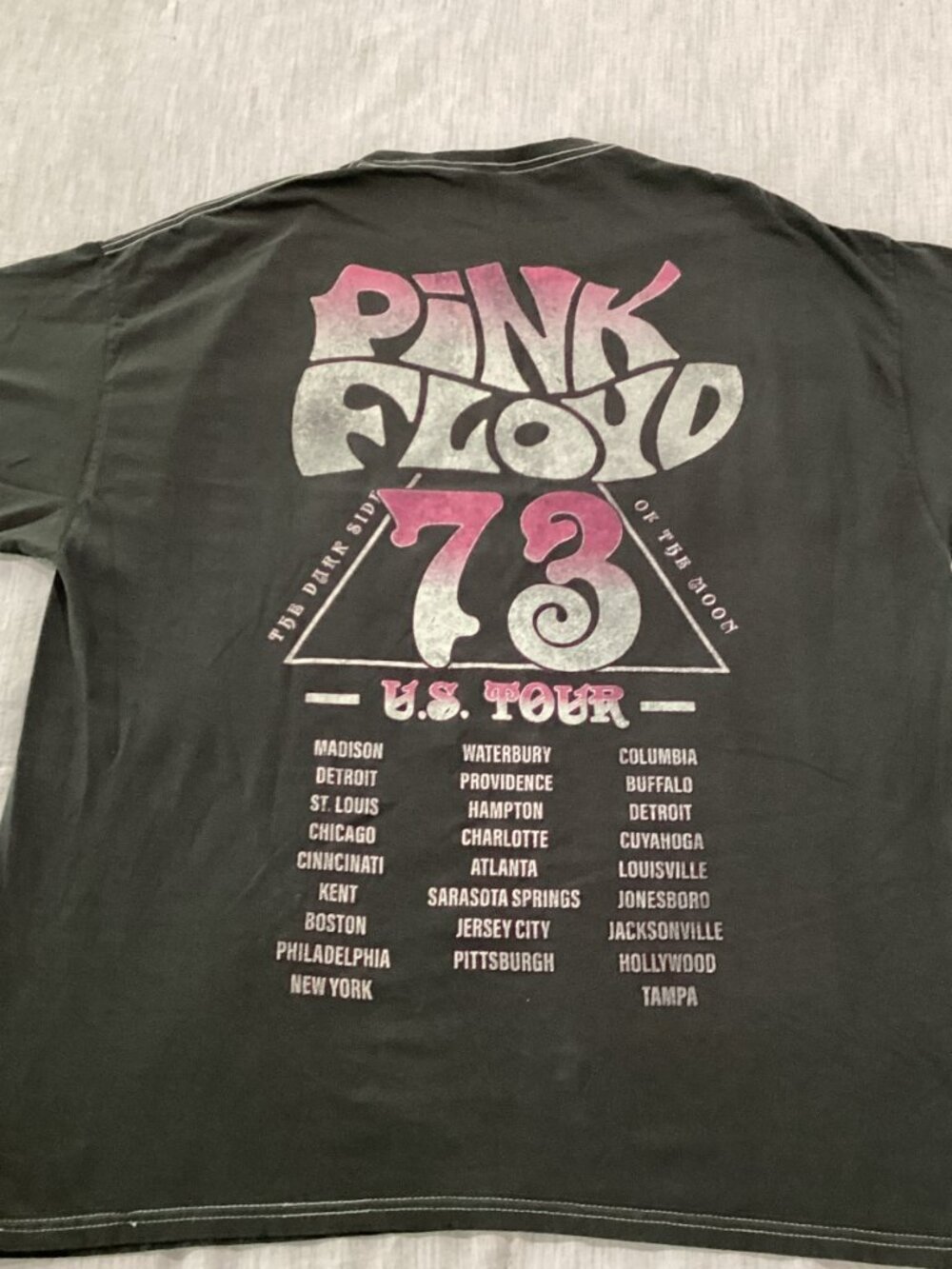 Vintage Pink Floyd 1973 Dark Side of the Moon Tour Concert T-shirt – L/XL - Picture 3 of 7